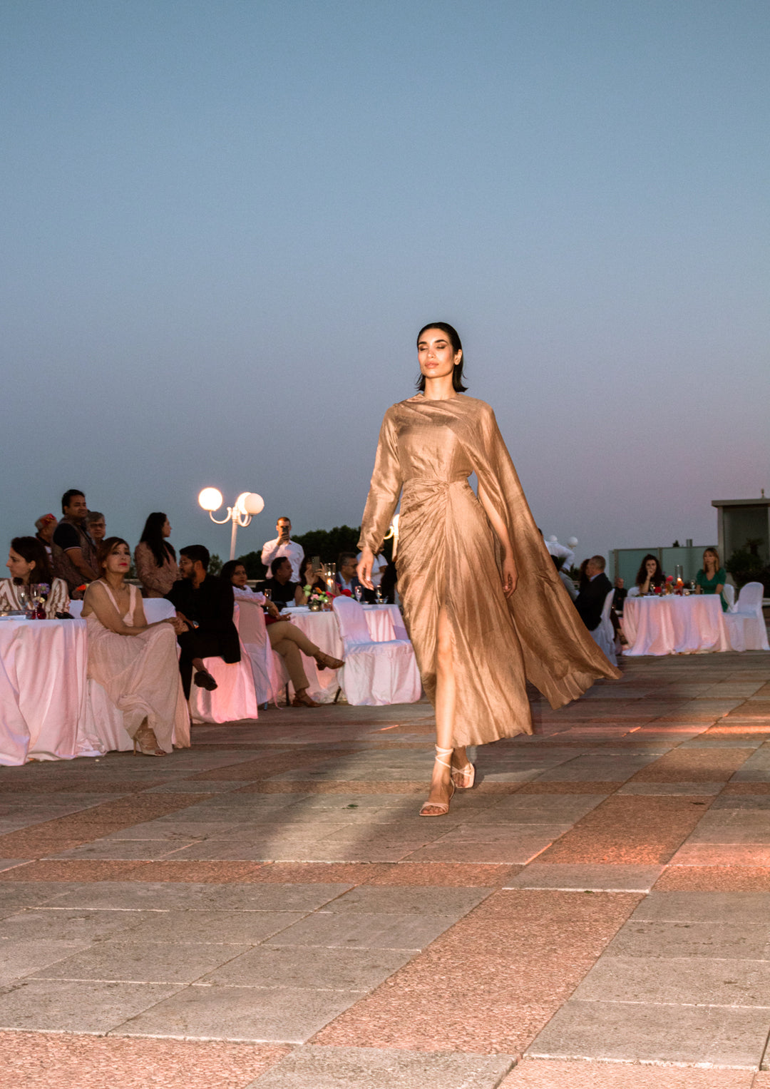 Draped Silk Aasymmetric Dress