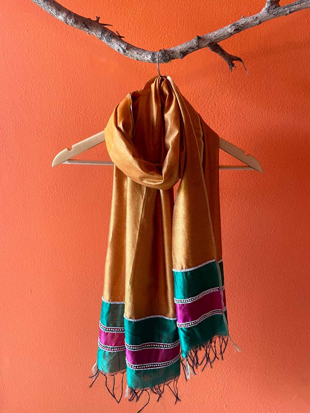 MUSTARD SILK STOLE