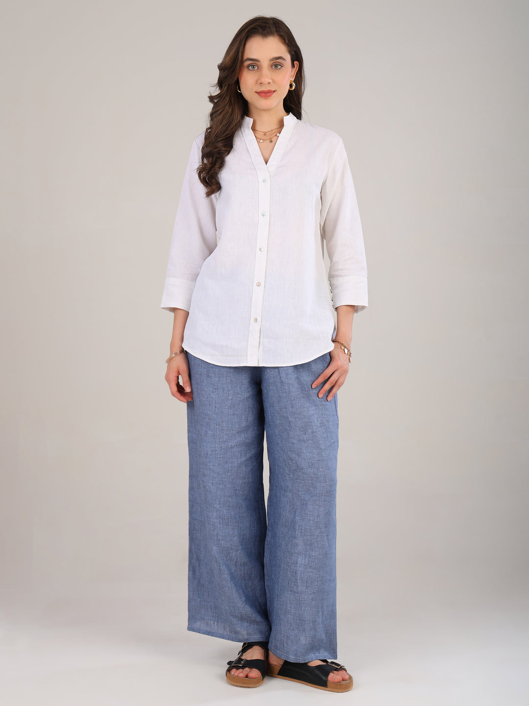 Ari White V-Neck Top