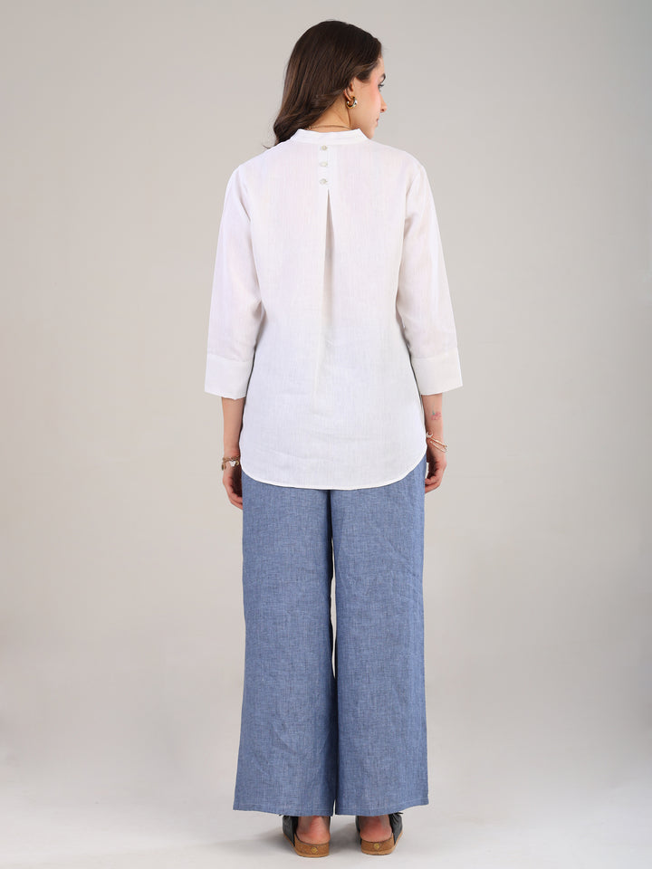 Ari White V-Neck Top