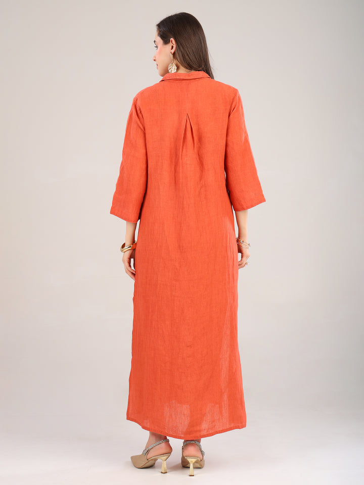 Rhea Rust Collar Dress