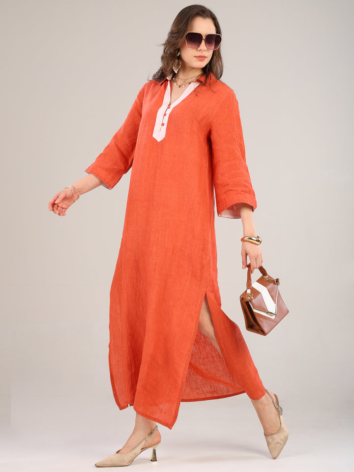 Rhea Rust Collar Dress