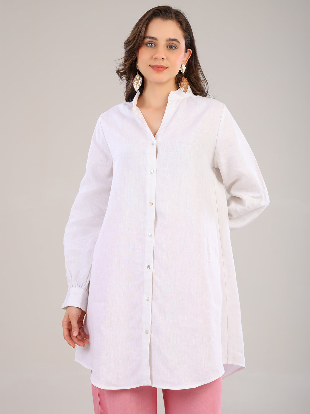 Nysa White V-Neck Shirt