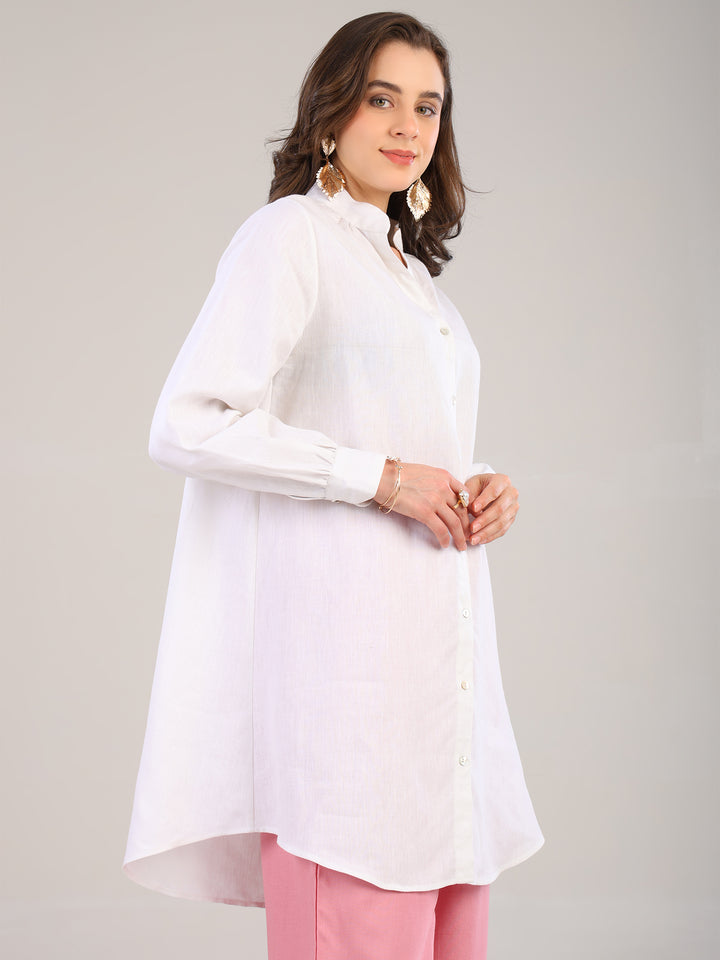 Nysa White V-Neck Shirt