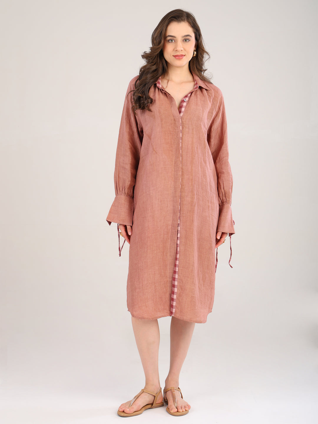 Siya Brown Collar Dress
