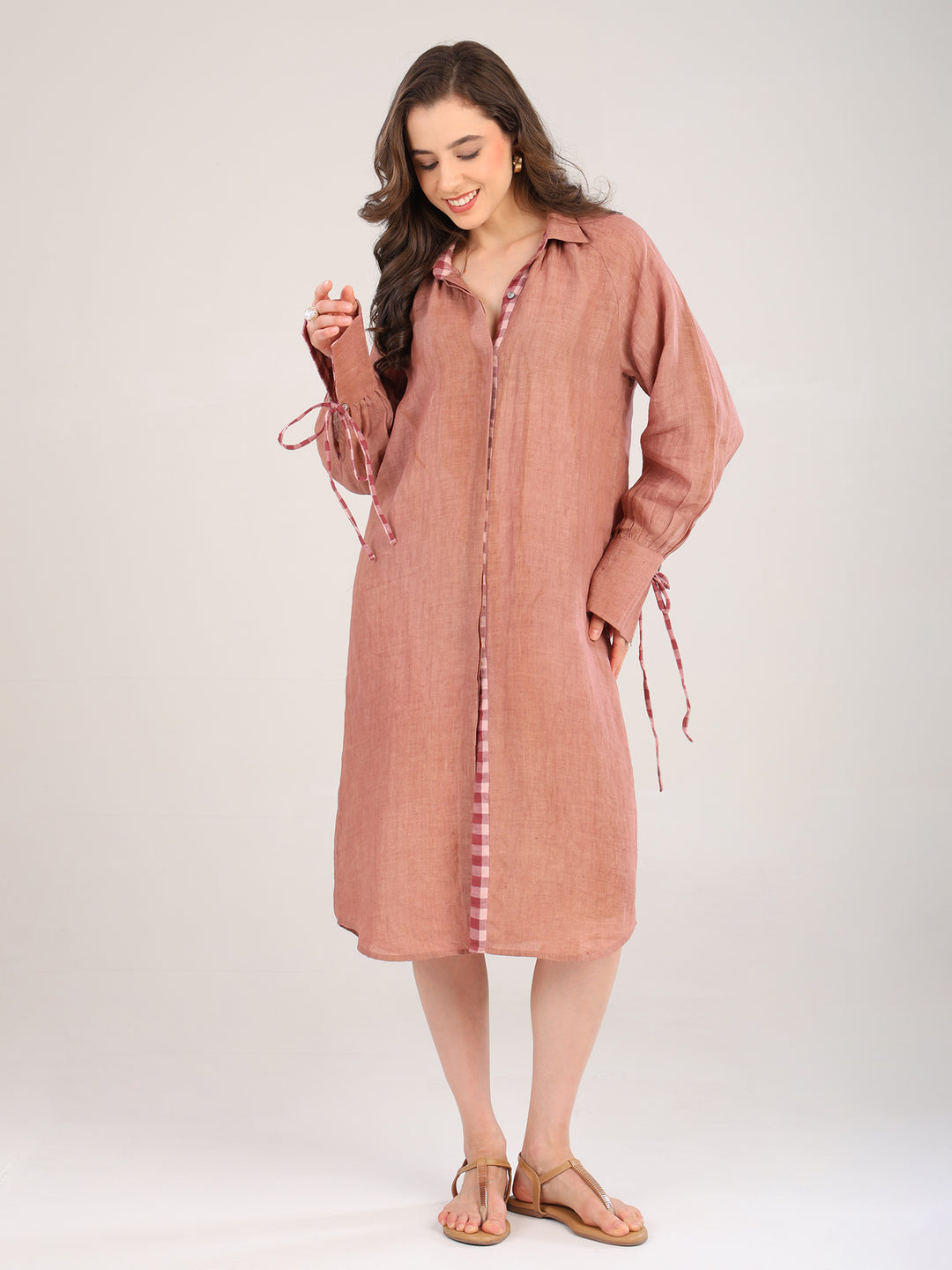 Siya Brown Collar Dress