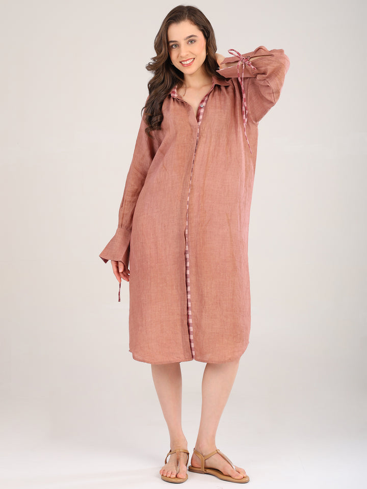 Siya Brown Collar Dress