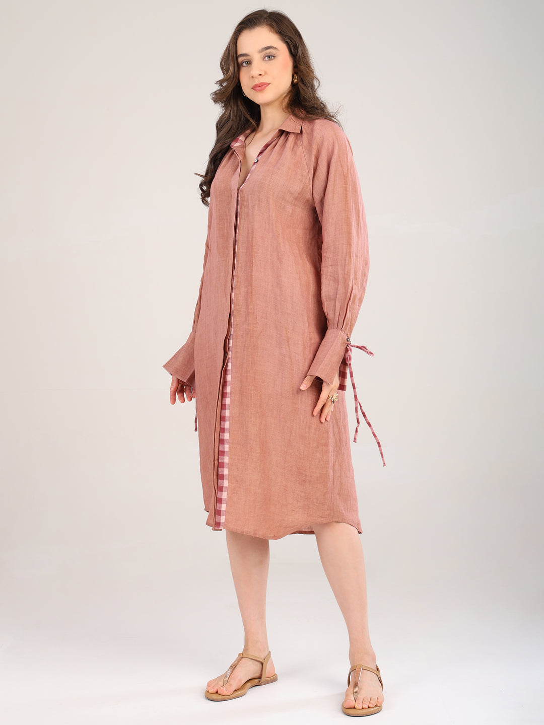 Siya Brown Collar Dress