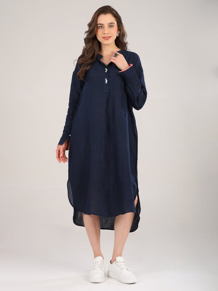 Yara Navy Blue Tunic Dress