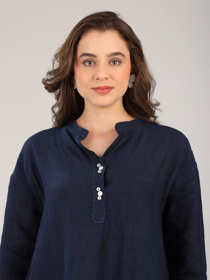 Yara Navy Blue Tunic Dress