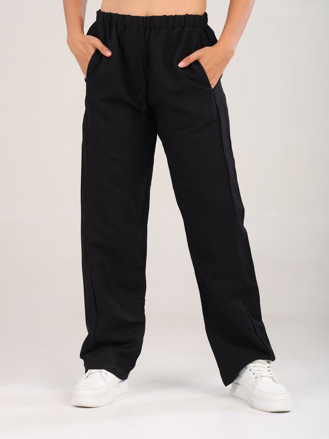 Raya Black Pure Linen Pant