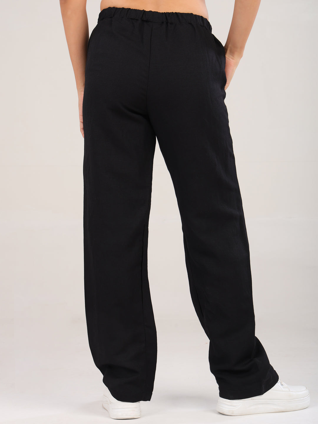 Raya Black Pure Linen Pant