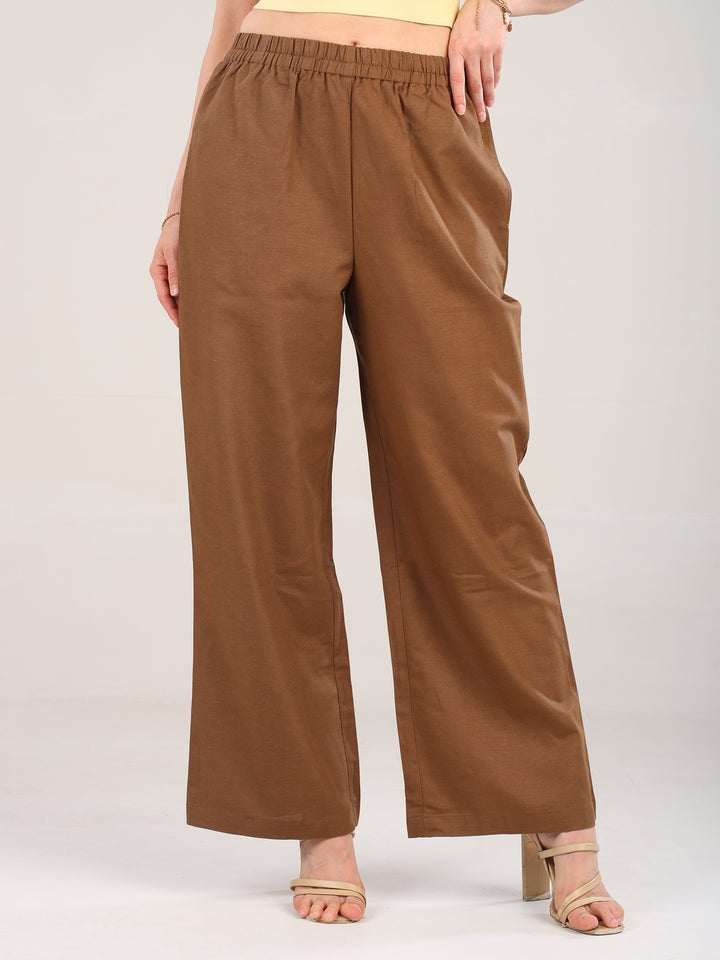 Noa Brown Pure Linen Pant