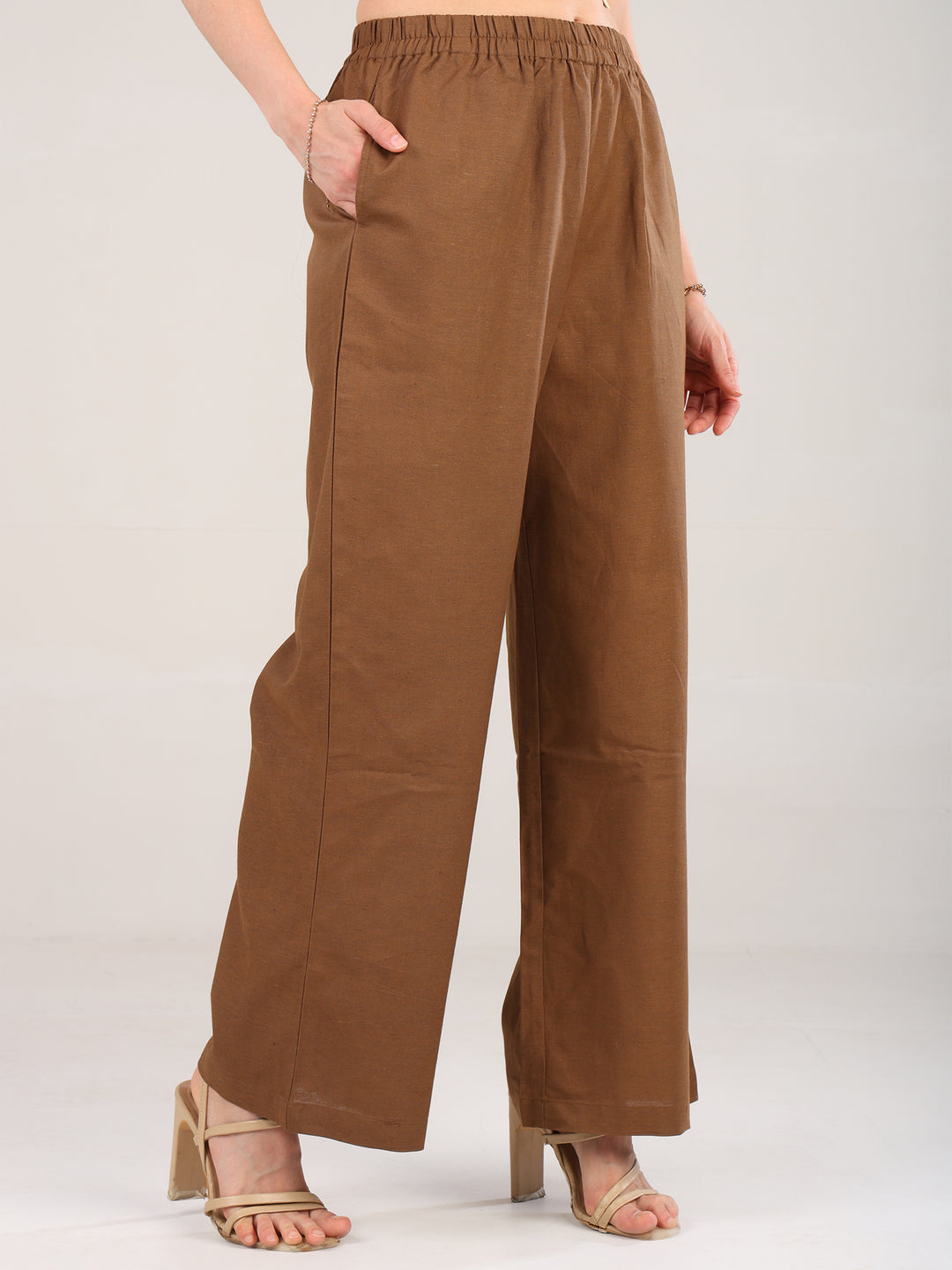 Noa Brown Pure Linen Pant