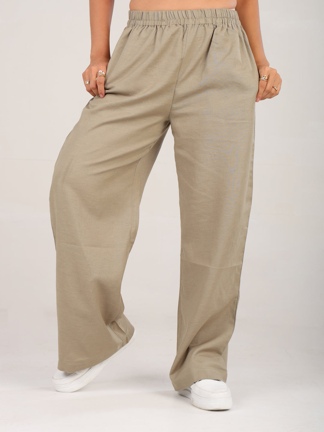 Eina Beige Pure Linen Pant