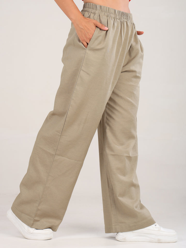 Eina Beige Pure Linen Pant