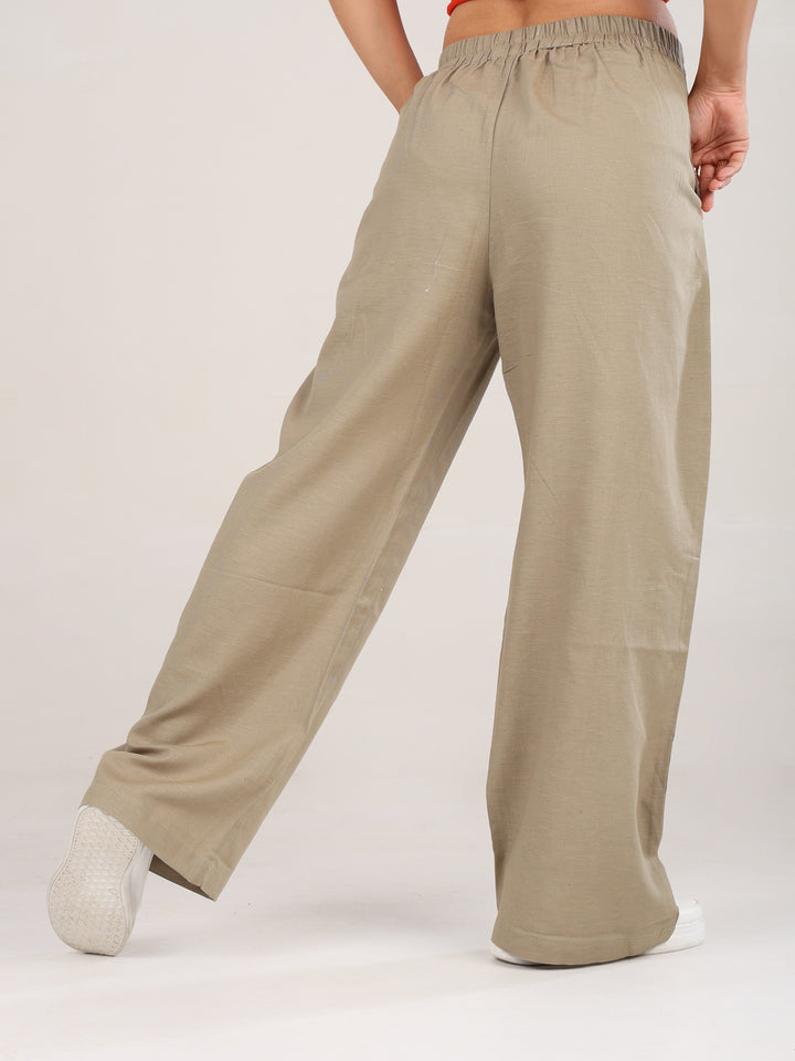 Eina Beige Pure Linen Pant