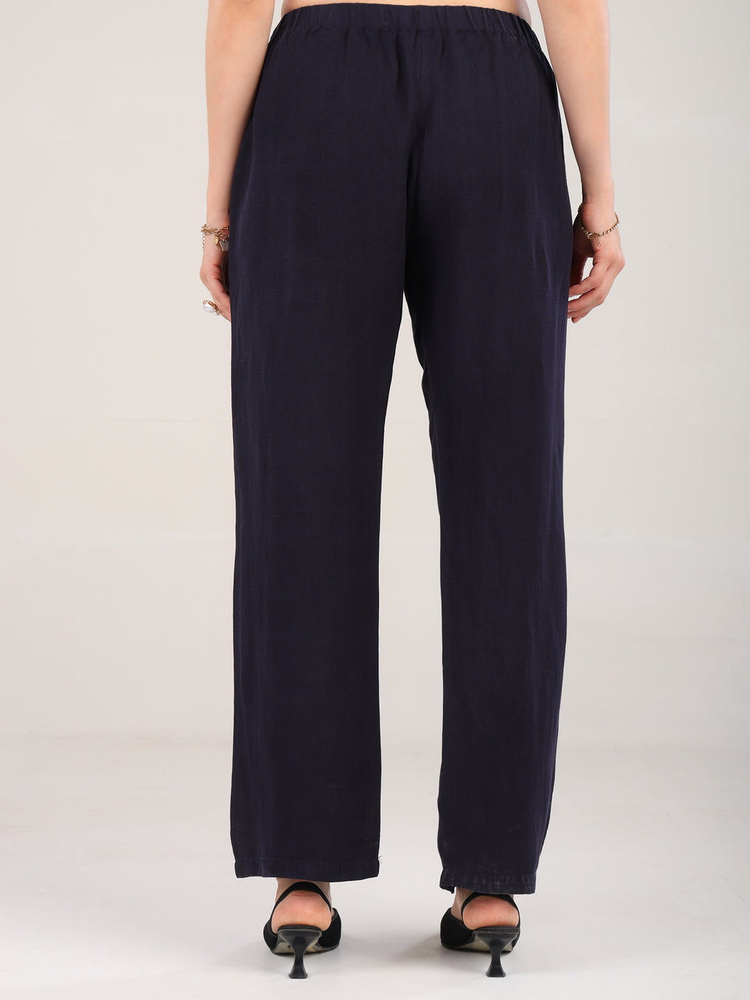 Lyra Navy Pure Linen Pant