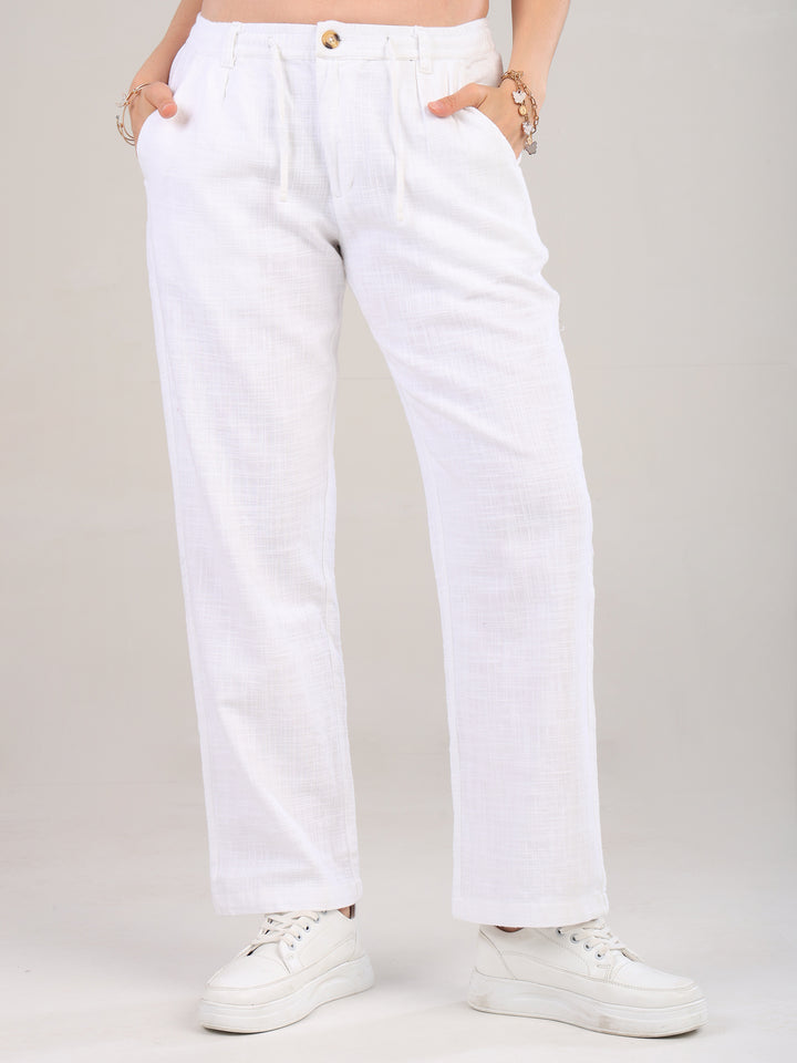 Alva White Pure Linen Pant
