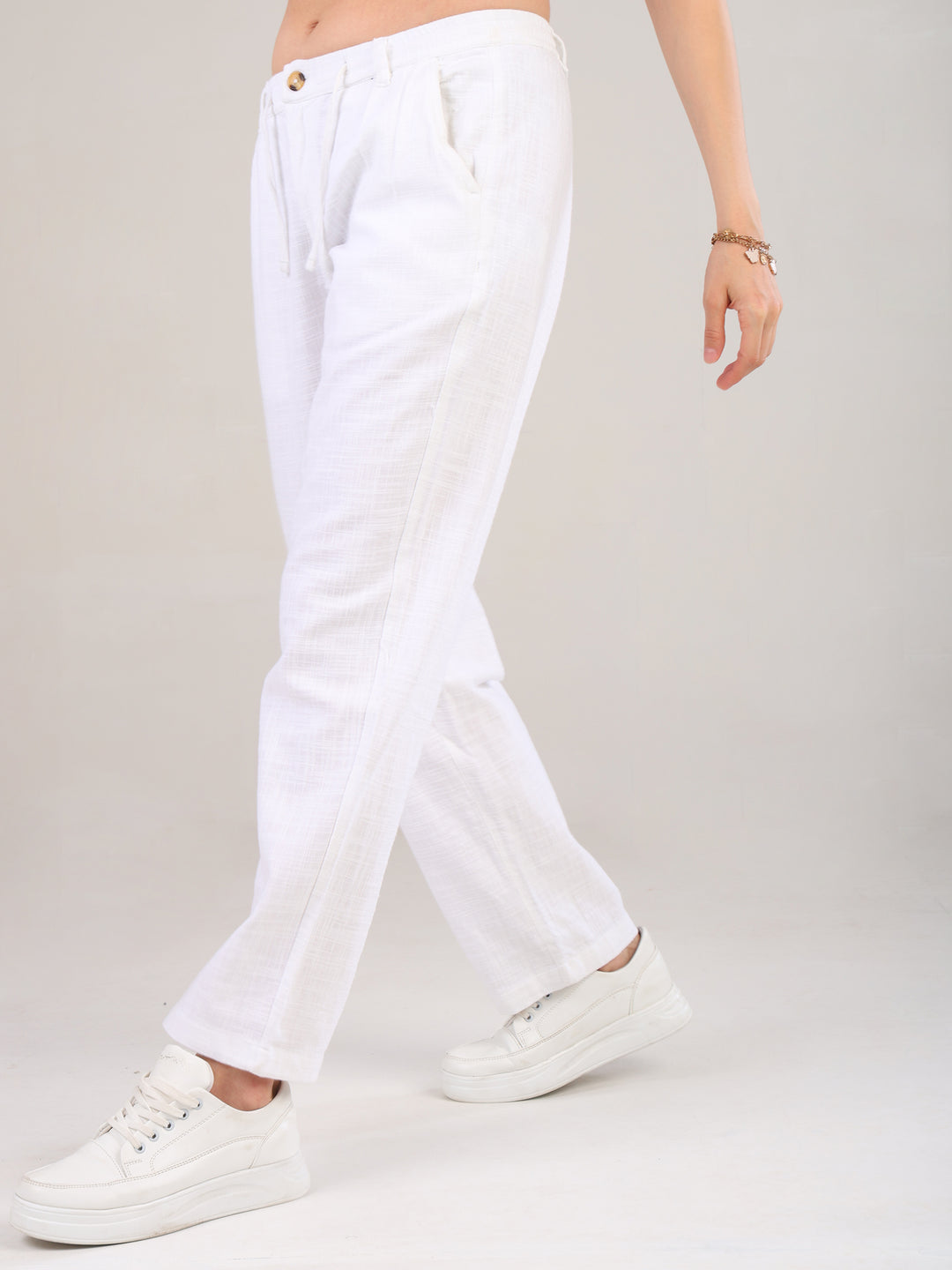 Alva White Pure Linen Pant