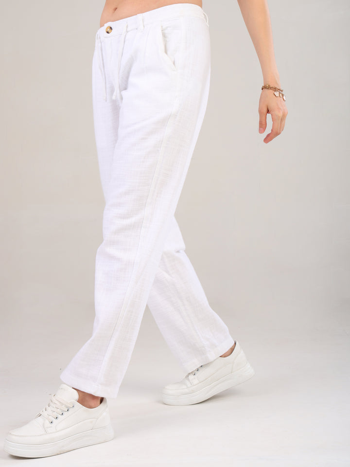 Alva White Pure Linen Pant