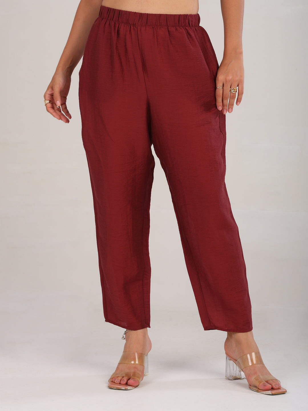 Sora Mahroon Pure Linen Pant
