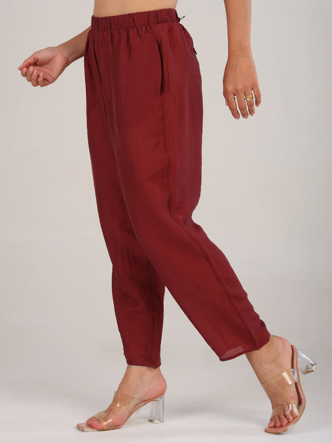Sora Mahroon Pure Linen Pant