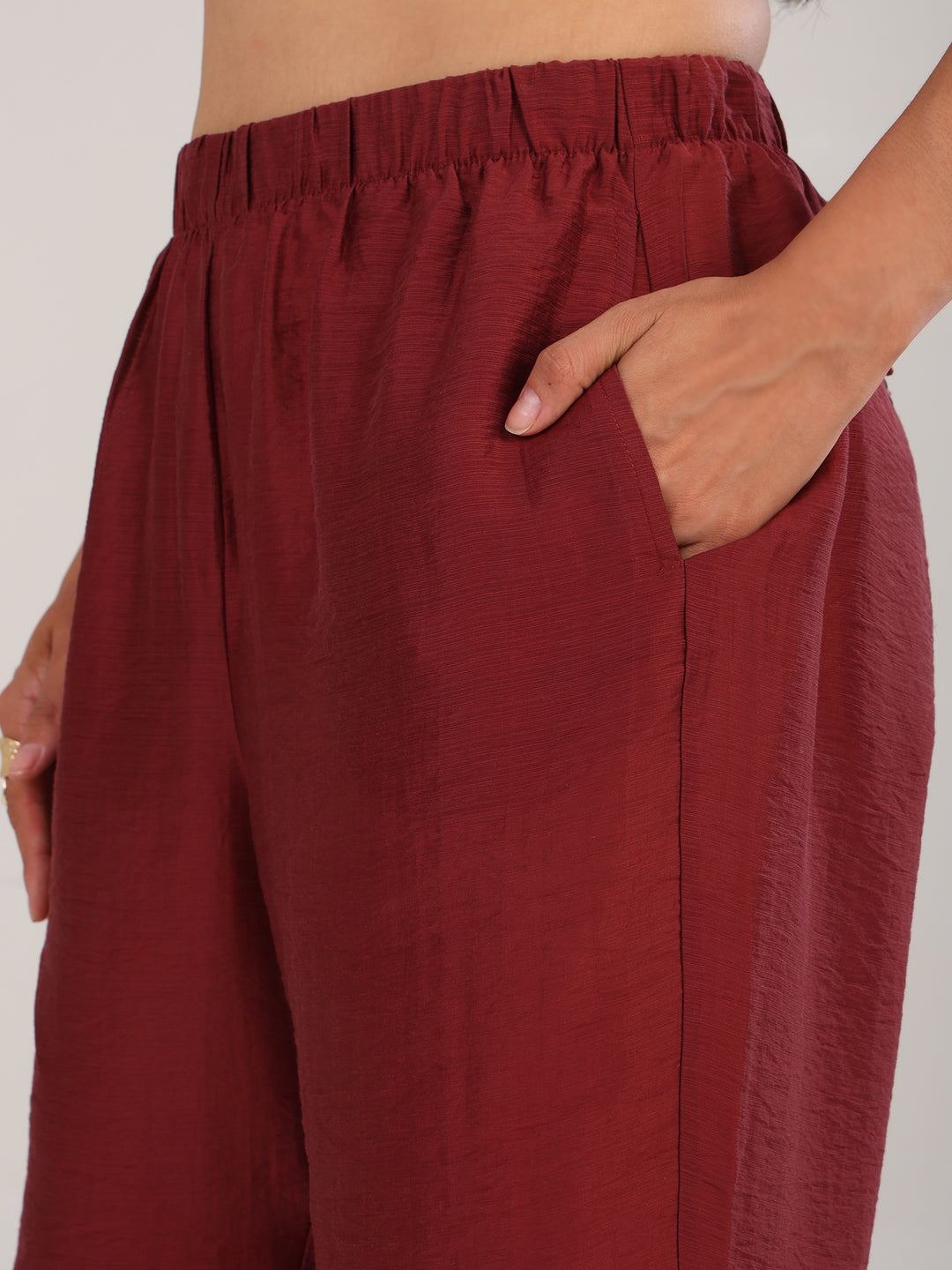Sora Mahroon Pure Linen Pant