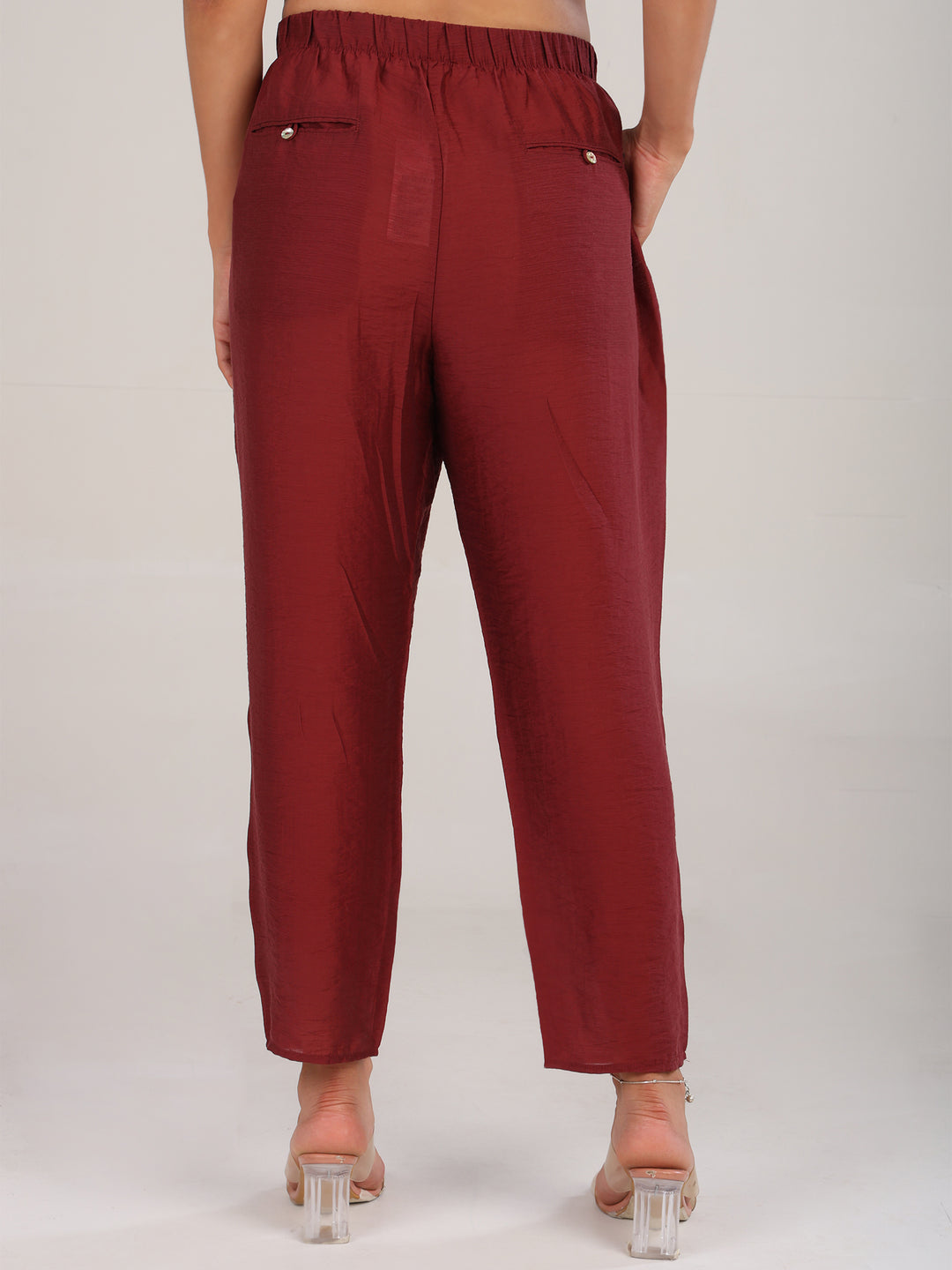 Sora Mahroon Pure Linen Pant