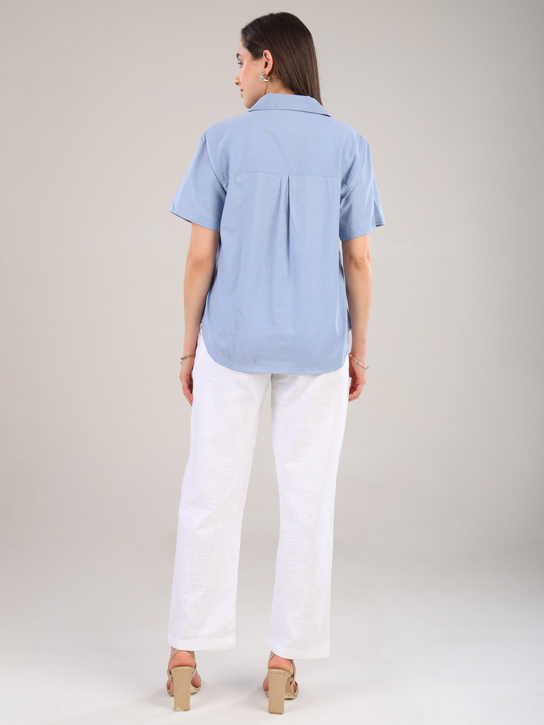 Isa Ocean Blue Short Sleeve Shirt