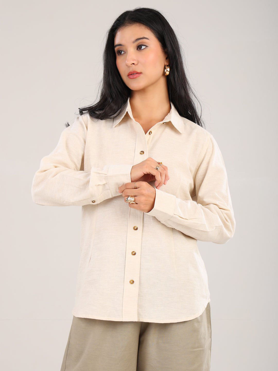 Liya Off White Collar Shirt