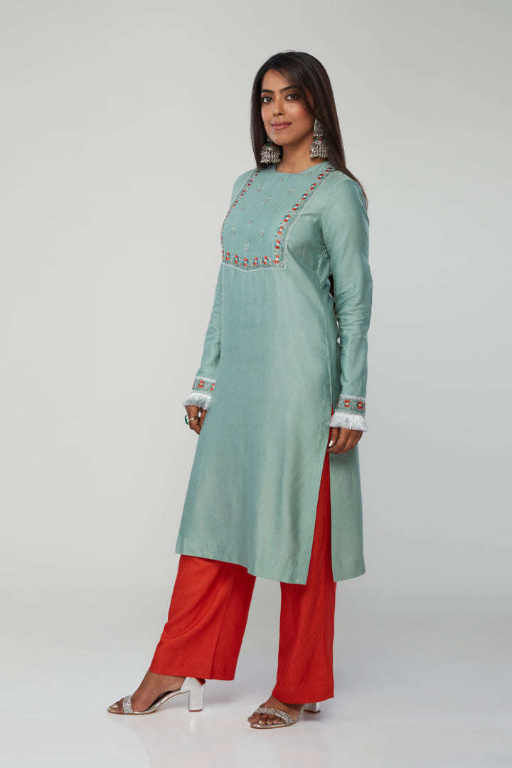 Omaira Silk Kurti Set