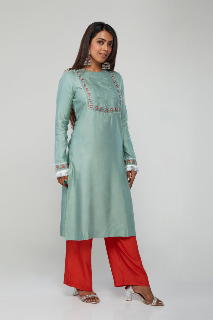 Omaira Silk Kurti Set