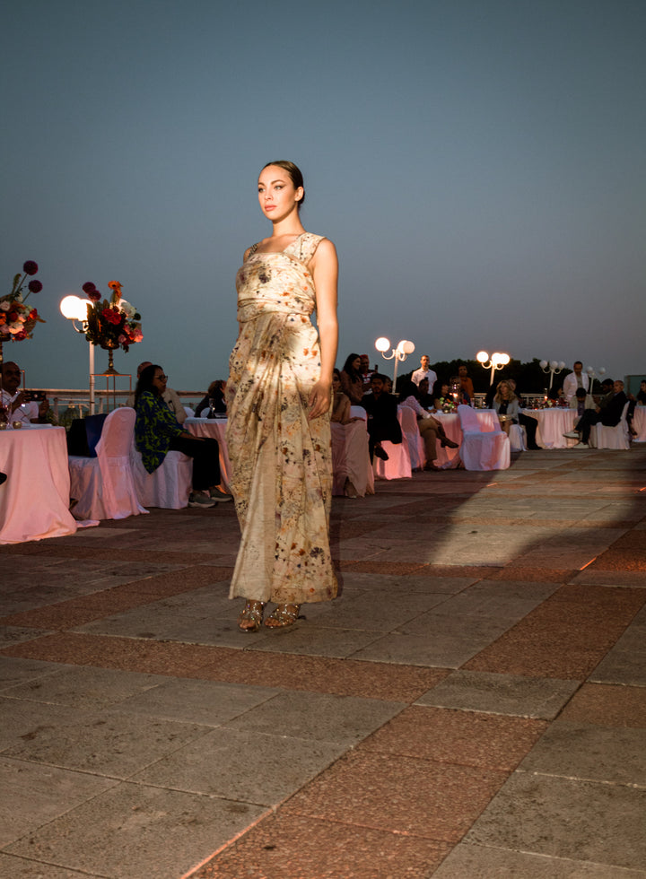 Corset and Draped saree