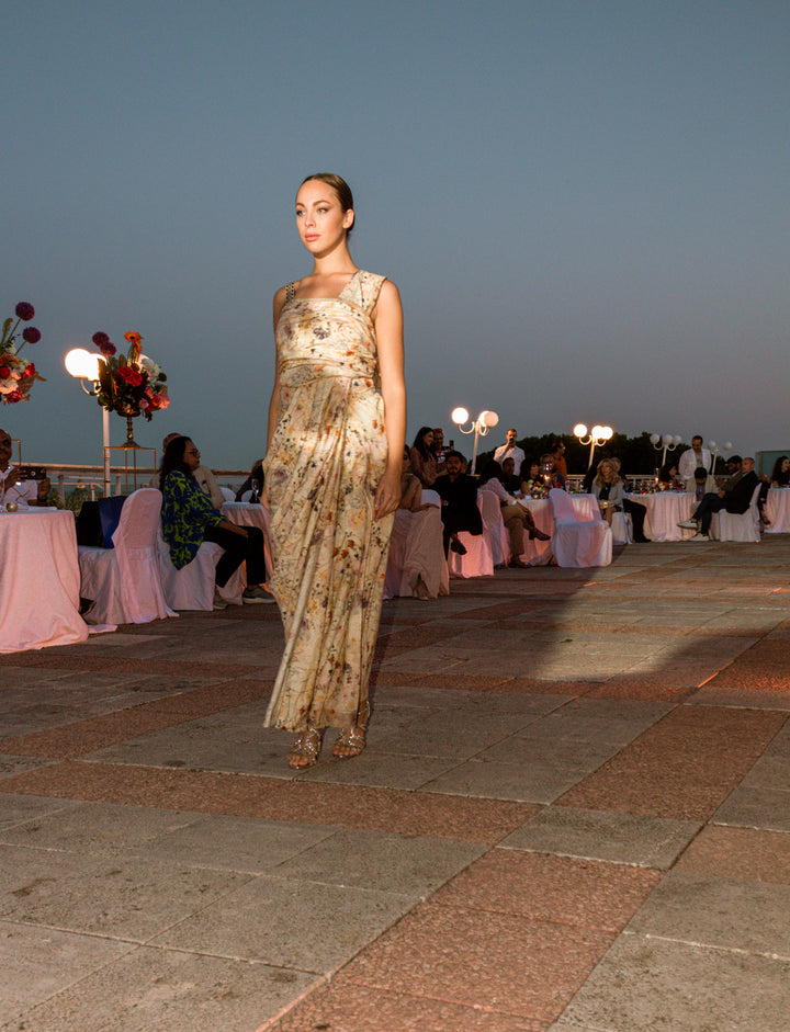 Corset and Draped saree